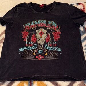 Rock & Roll Cowgirl Rambler Graphic Tee - Black